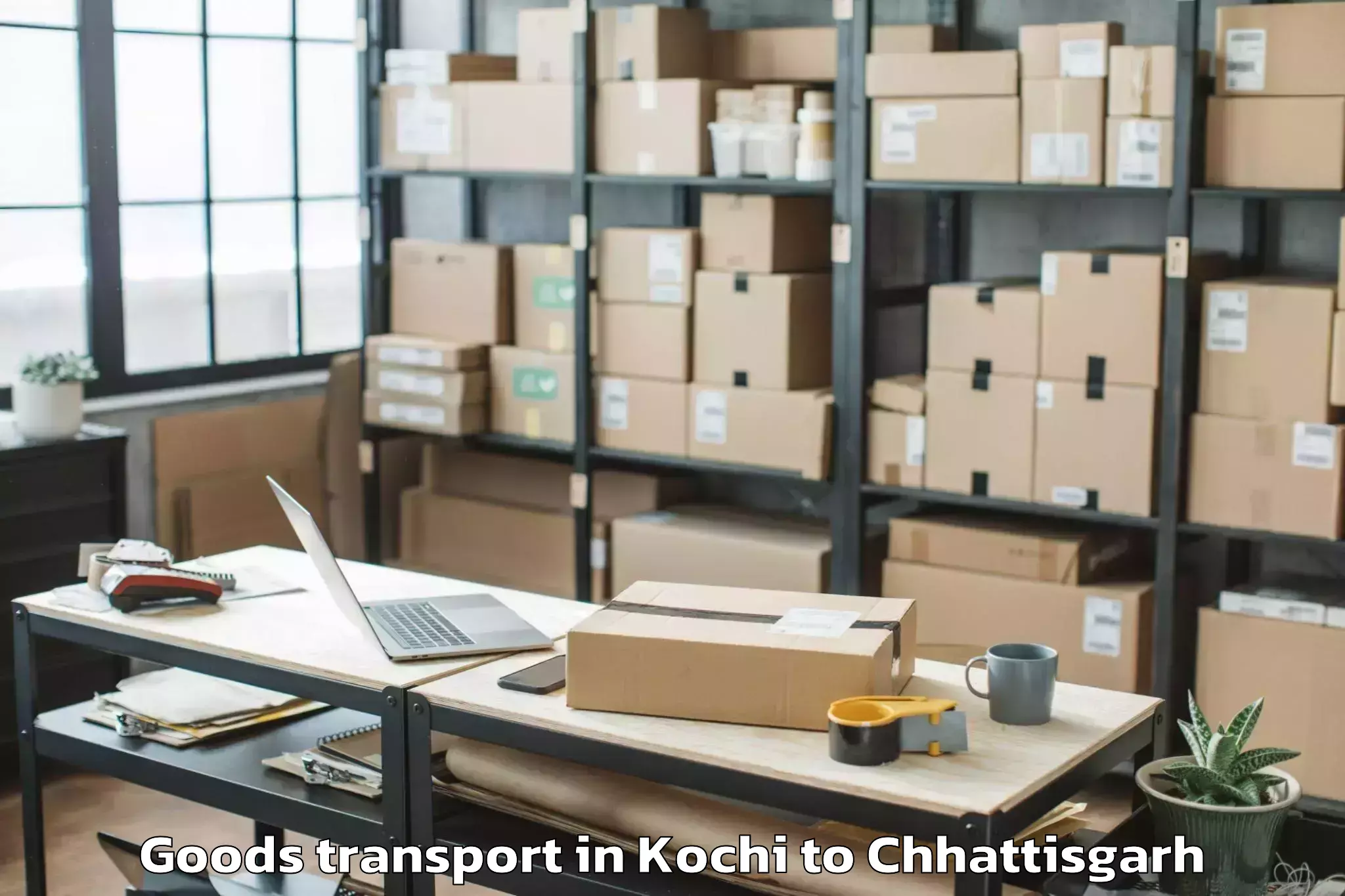 Efficient Kochi to Jagdalpur Airport Jgb Goods Transport